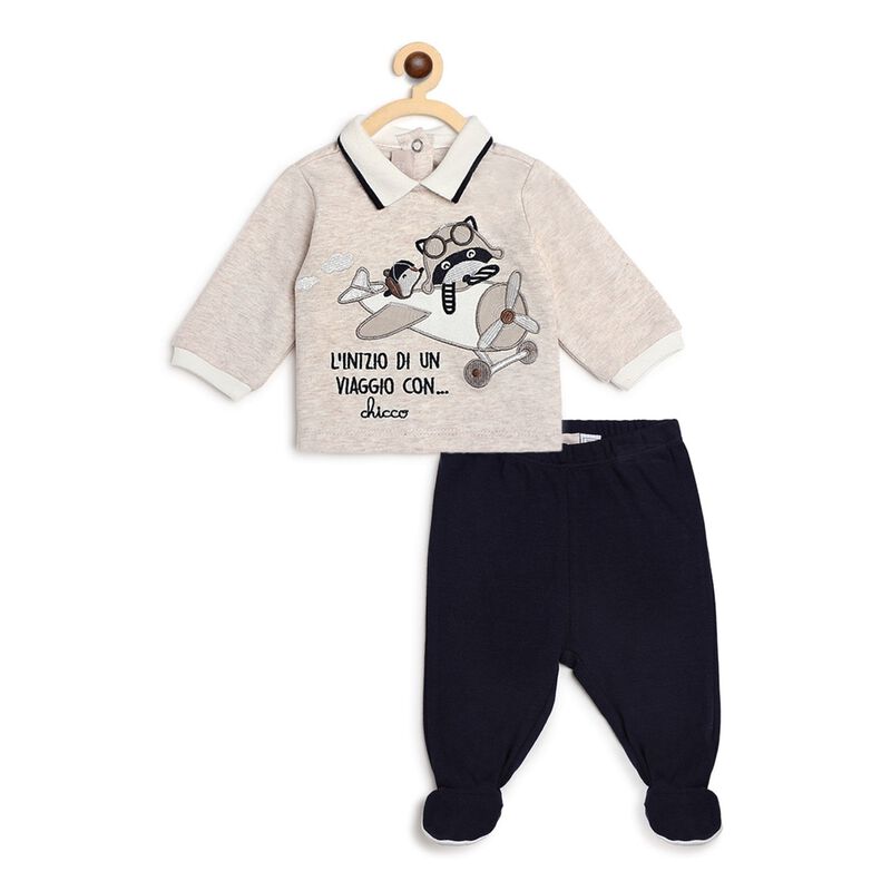 Boys Light Natural Smock with Legging Set image number null